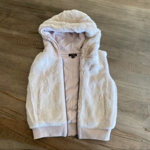 Imoga Girls Youth Faux Fur Vest with Hoodie